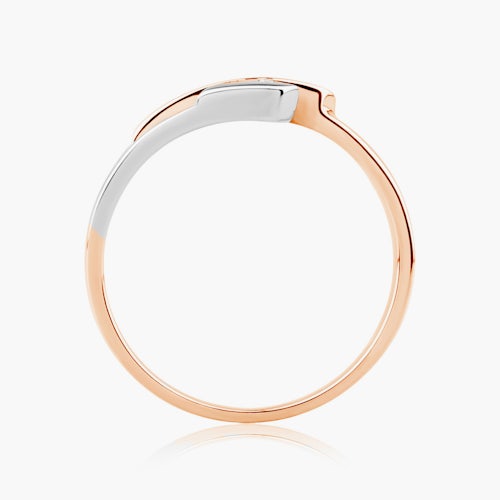 Pierścionek zaręczynowy Minimalism: dwukolorowe złoto, z diamentem